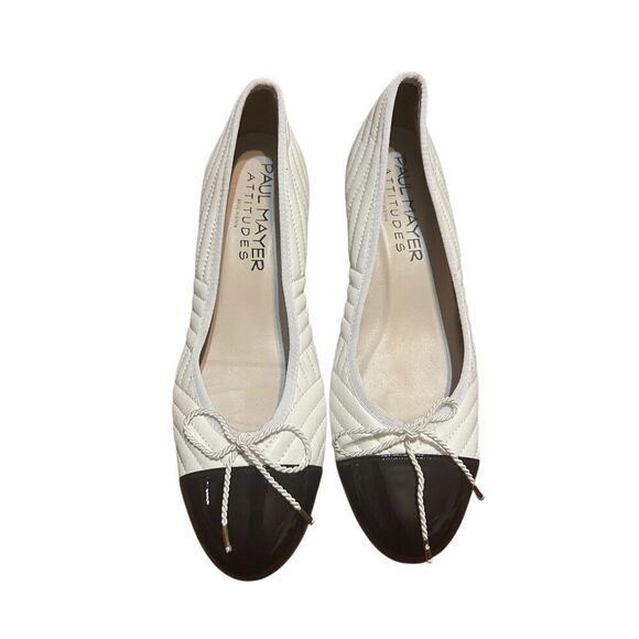 Paul Mayer attitudes NUBA QUILTED LEATHER ballet shoes WEDGE sz 10 - Picture 3 of 7